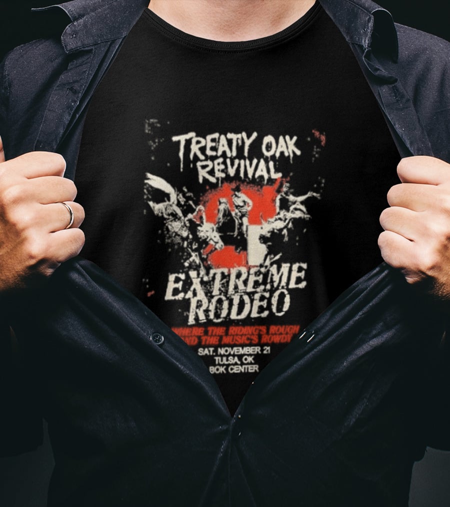 Treaty Oak Revival Extreme Rodeo Event November 21 2026 Tulsa OK BOK Center T-Shirt