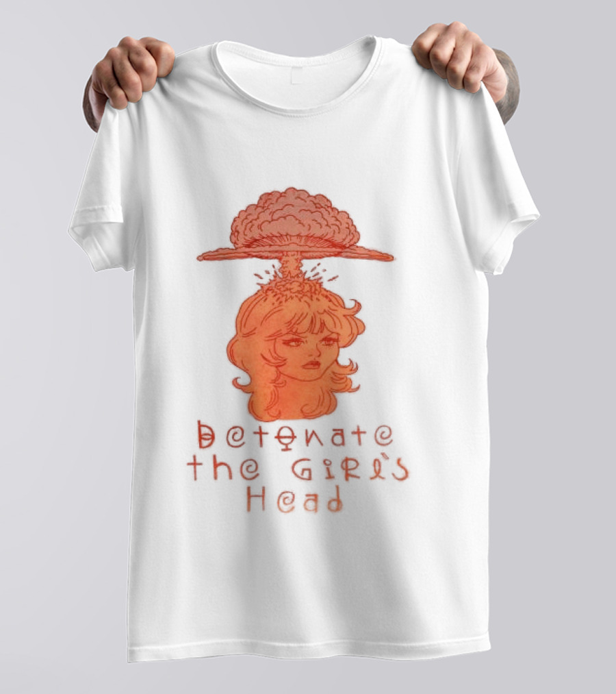 Hydeforce Store Detonate The Girl's Head Oat Dye T-Shirt