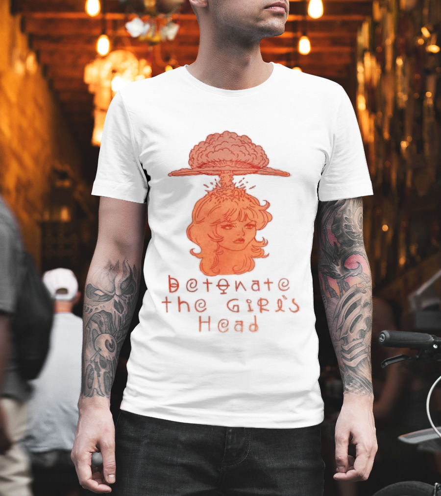 Hydeforce Store Detonate The Girl's Head Oat Dye T-Shirt