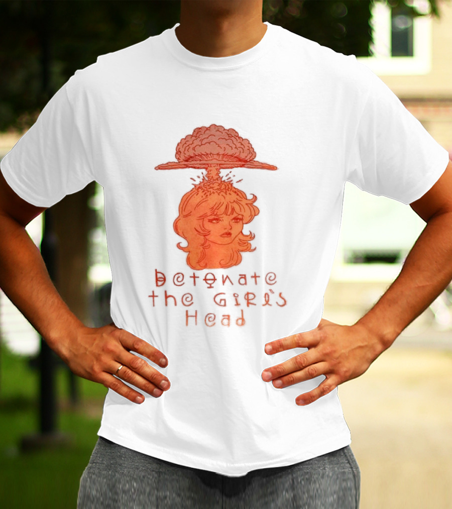 Hydeforce Store Detonate The Girl's Head Oat Dye T-Shirt