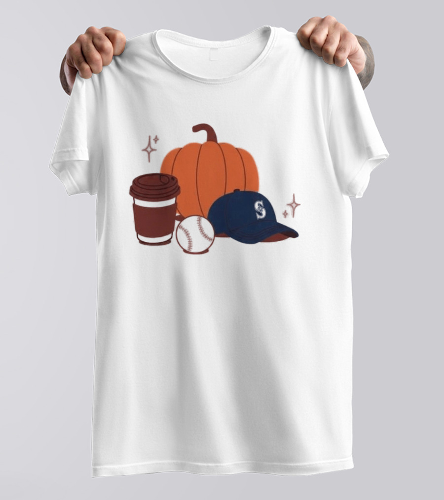 Mariners Pumpkinpalooza Coffee Baseball Cap Pumpkin T-Shirt