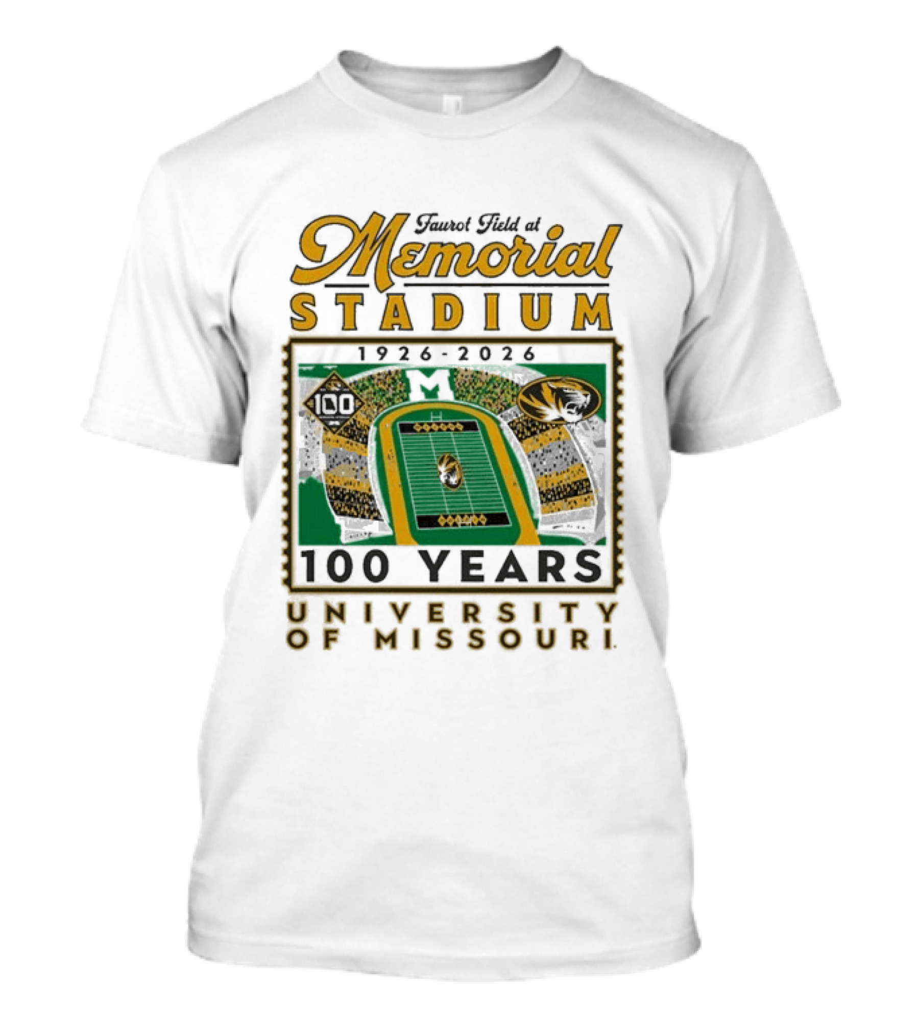 Faurot Field Memorial Stadium 1926 2026 Centennial University Of Missouri 100 Years T-Shirt