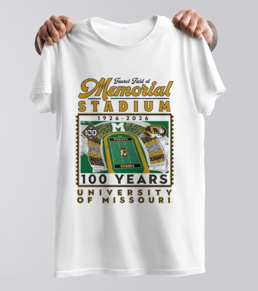Faurot Field Memorial Stadium 1926 2026 Centennial University Of Missouri 100 Years T-Shirt