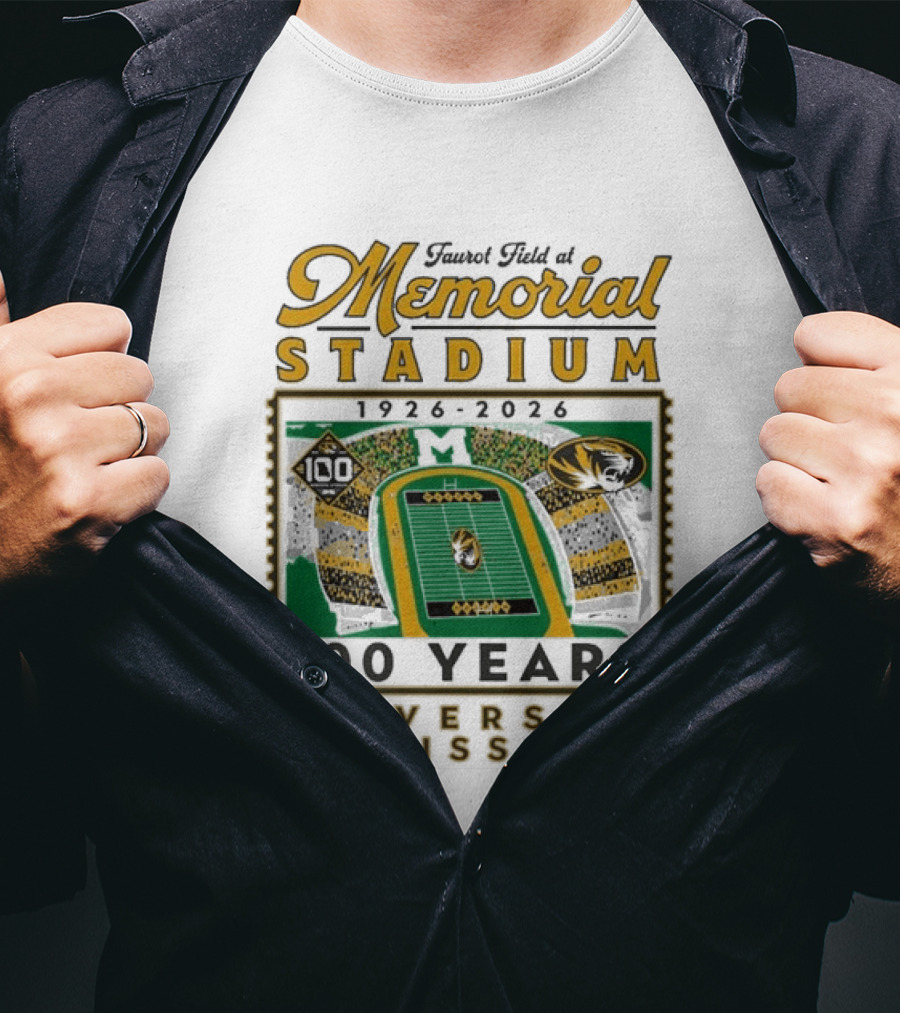 Faurot Field Memorial Stadium 1926 2026 Centennial University Of Missouri 100 Years T-Shirt