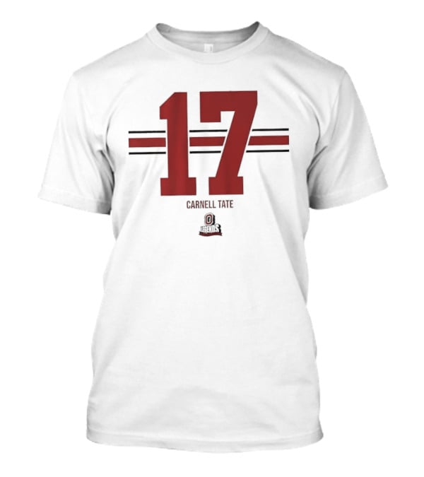 Ohio State Buckeyes Carnell Tate 17 Stripe Football T-Shirt