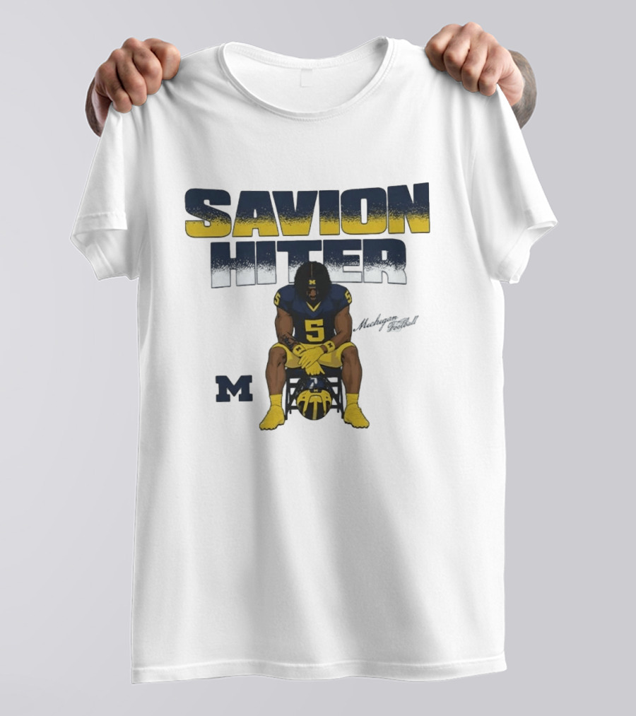 Savion Hiter No 5 Michigan Wolverines Football M T-Shirt