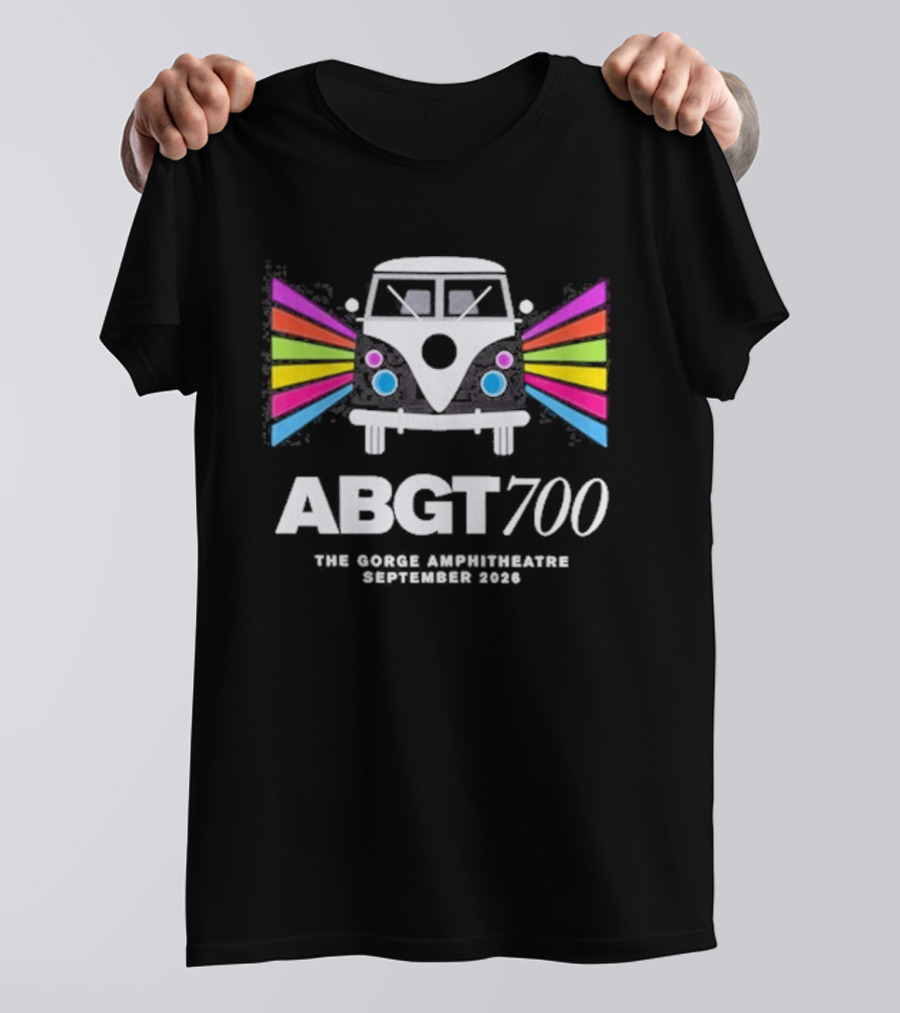 ABGT700 Gorge Amphitheatre September 2023 Festival Bus Rainbow T-Shirt