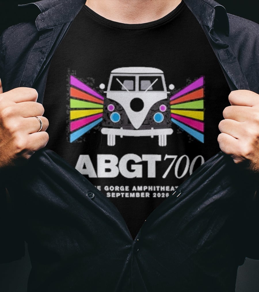 ABGT700 Gorge Amphitheatre September 2023 Festival Bus Rainbow T-Shirt