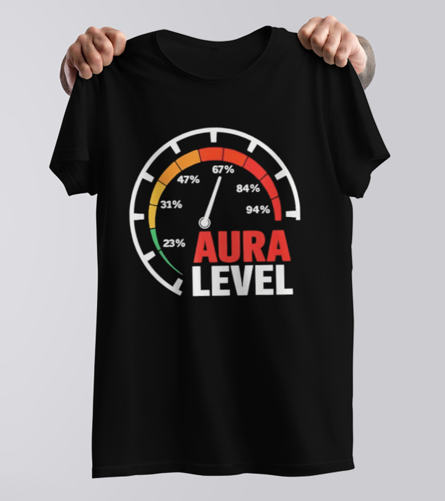 Aura Level Percentage Gauge 23% 31% 67% 84% 94% T-Shirt