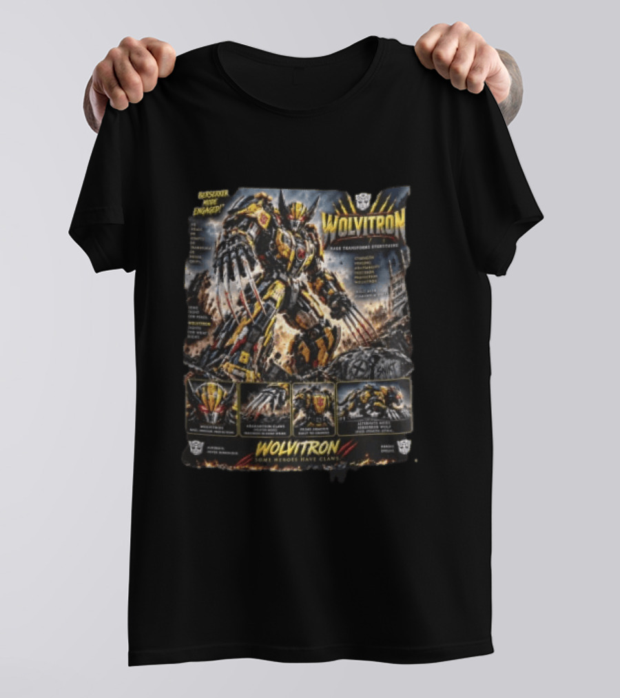 Wolvitron Berserker Mode Engaged Some Heroes Have Claws Robot Apocalyptic Ruins Autobots Transformers Stormforce T-Shirt