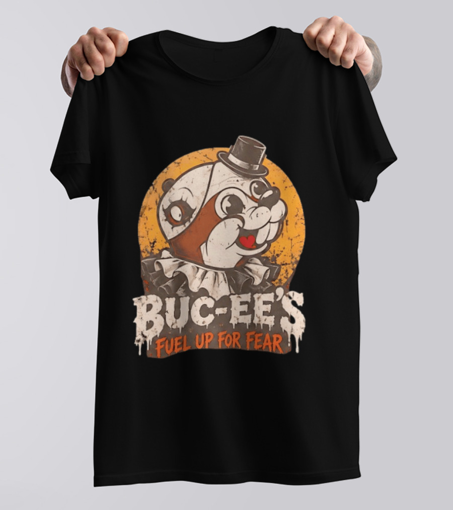 Buc Ee's Fuel Up For Fear Halloween Creepy Clown T-Shirt