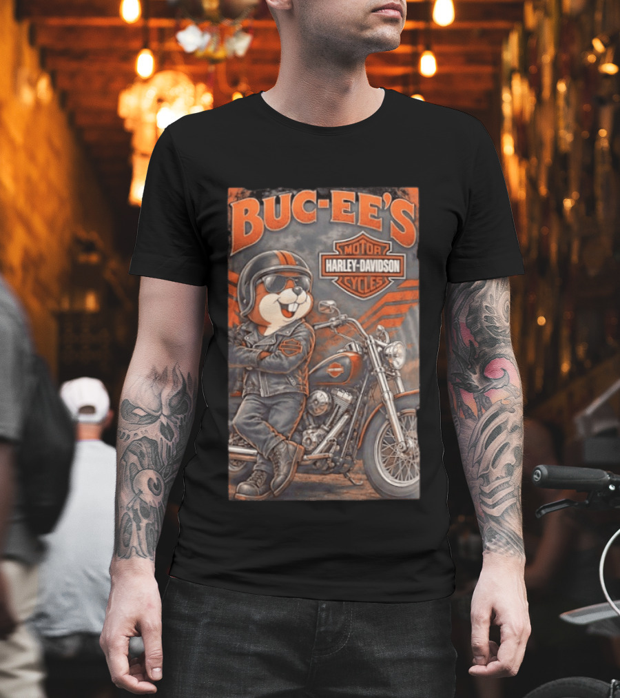 Buc Ee's Motor Cycles Harley Davidson Vintage Biker T-Shirt