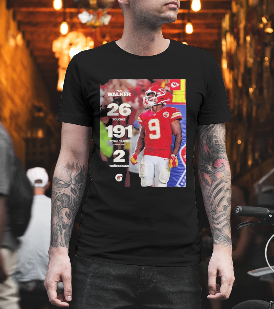 Ken Walker Kansas City Chiefs Career High 26 Touches 191 Total Yards 2 Touchdowns T-Shirt