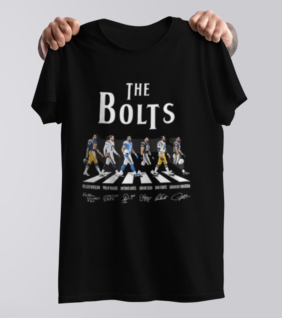 The Bolts Los Angeles Chargers Kellen Winslow Philip Rivers Crosswalk Signatures T-Shirt