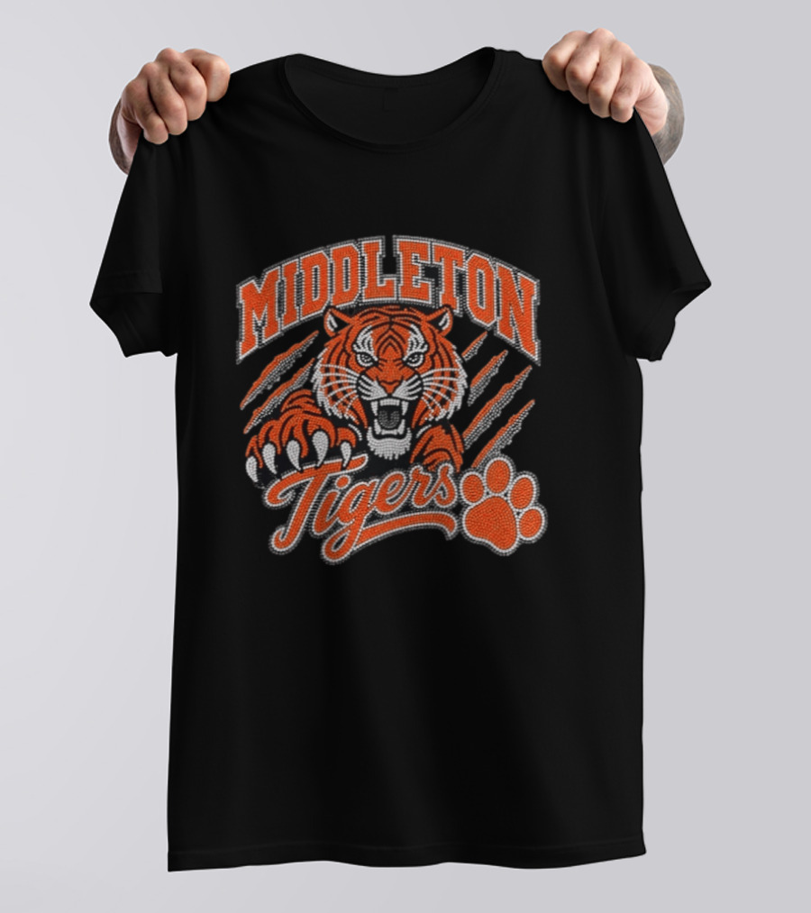 Middleton Tigers Fierce Claw Paw Print T-Shirt