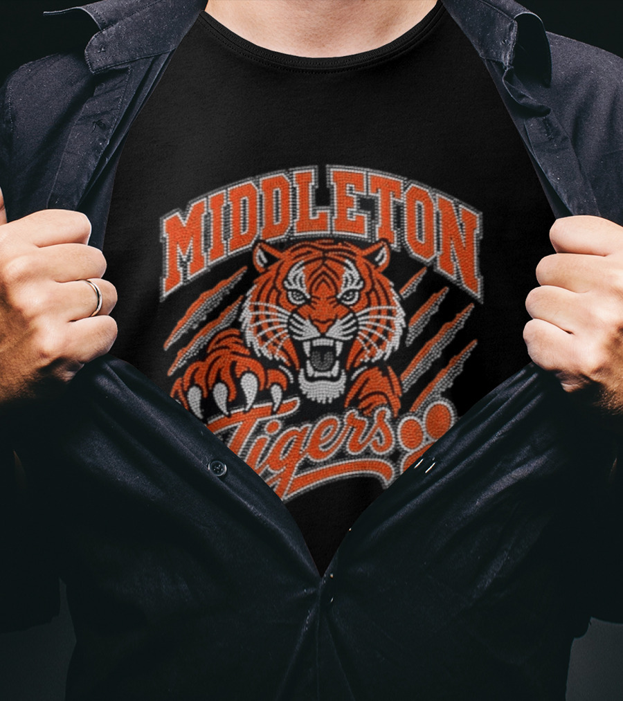 Middleton Tigers Fierce Claw Paw Print T-Shirt