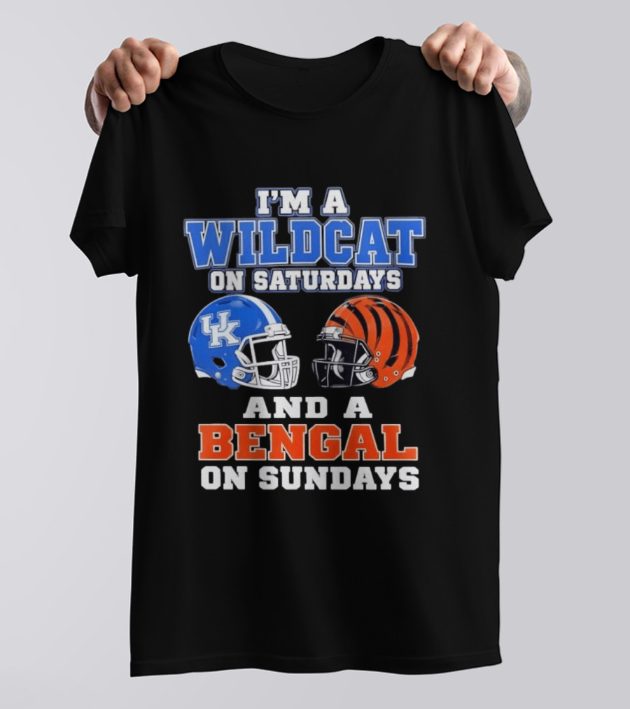 I'm A Wildcat UK Helmet Saturdays Bengal Helmet Sundays T-Shirt