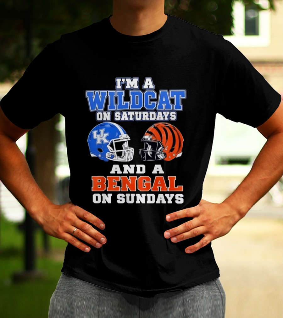 I'm A Wildcat UK Helmet Saturdays Bengal Helmet Sundays T-Shirt