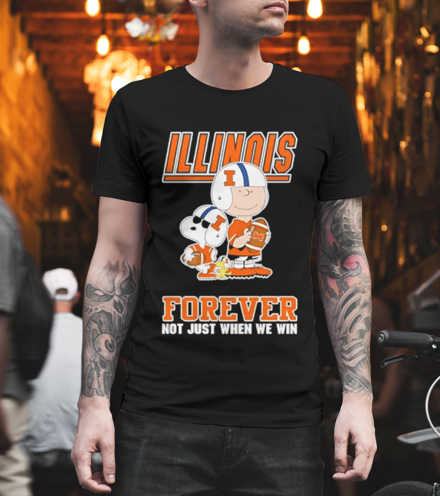Illinois Fighting Illini Charlie Brown Forever Not Just When We Win T-Shirt