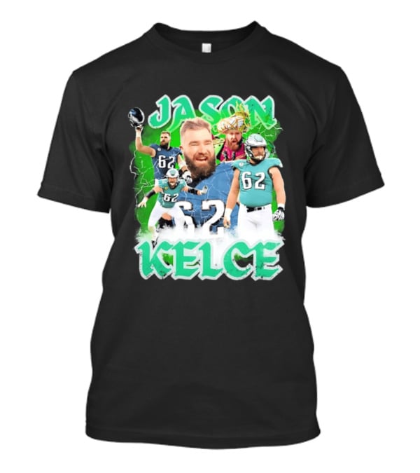Jason Kelce 62 Philadelphia Eagles Vintage Style Football Fan T-Shirt
