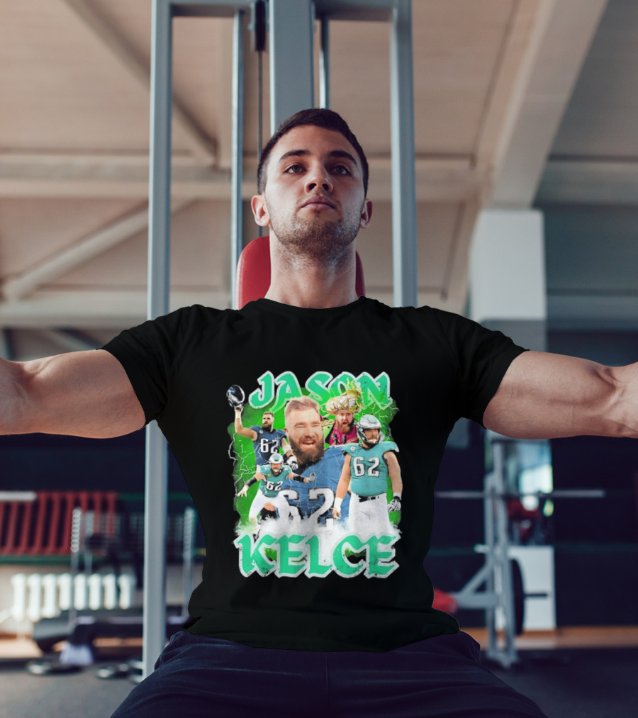 Jason Kelce 62 Philadelphia Eagles Vintage Style Football Fan T-Shirt