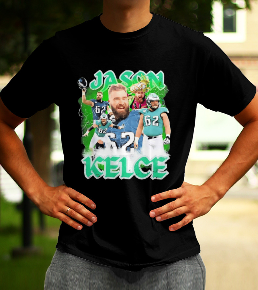Jason Kelce 62 Philadelphia Eagles Vintage Style Football Fan T-Shirt