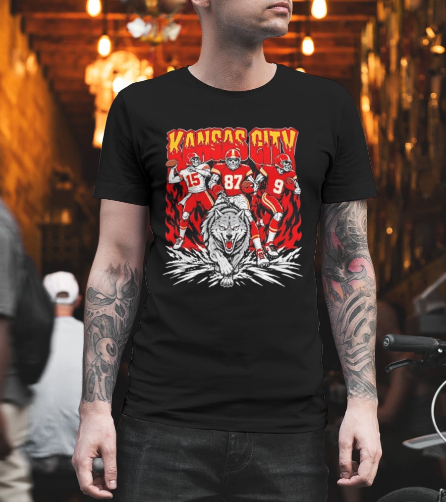 Kansas City Chiefs 15 87 9 Players With Wolf T-Shirt