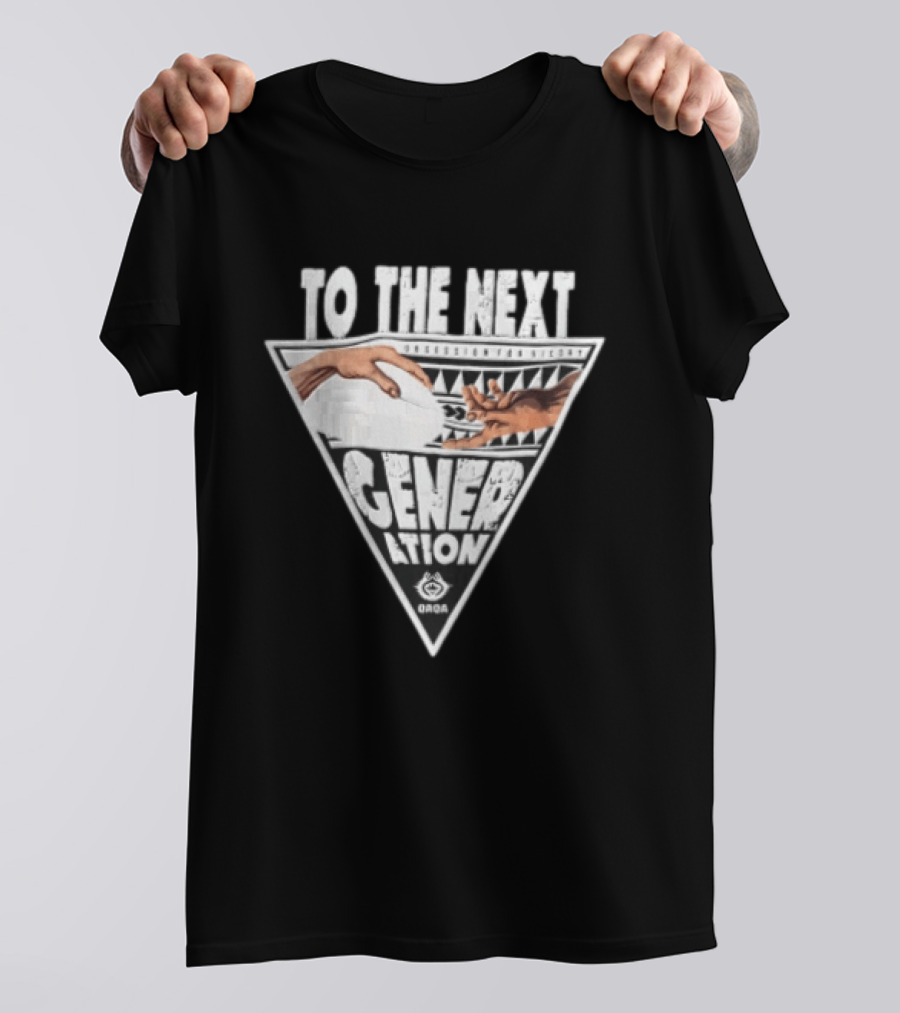 Qaqa To The Next Generation Passing Rugby Ball Inverted Triangle Distressed T-Shirt