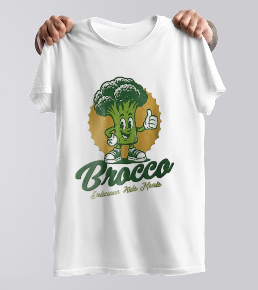 Brocco Delicious Kids Meals Cartoon Broccoli Thumbs Up T-Shirt