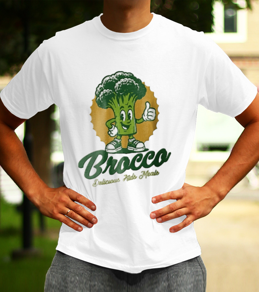 Brocco Delicious Kids Meals Cartoon Broccoli Thumbs Up T-Shirt