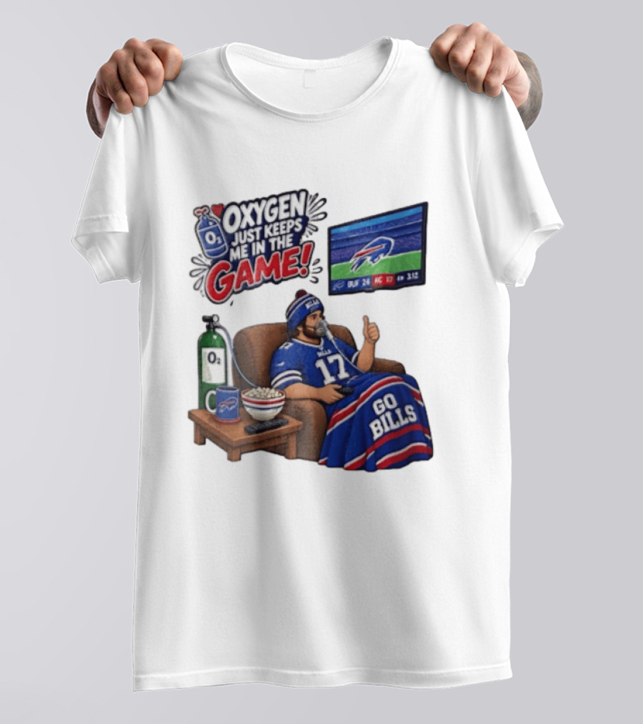 Buffalo Bills Oxygen Just Keeps Me In The Game Go Bills Cartoon Man Ing TV T-Shirt