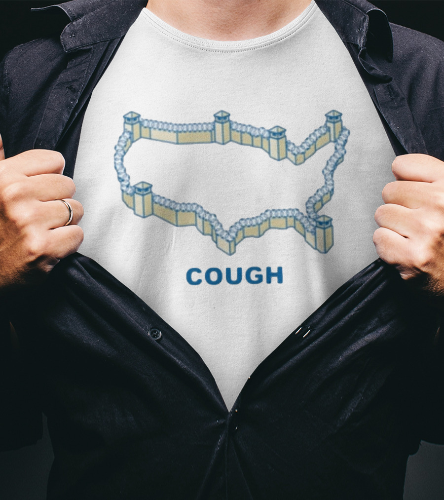 COUGH United States Prison Map USA Barbed Wire Walls T-Shirt