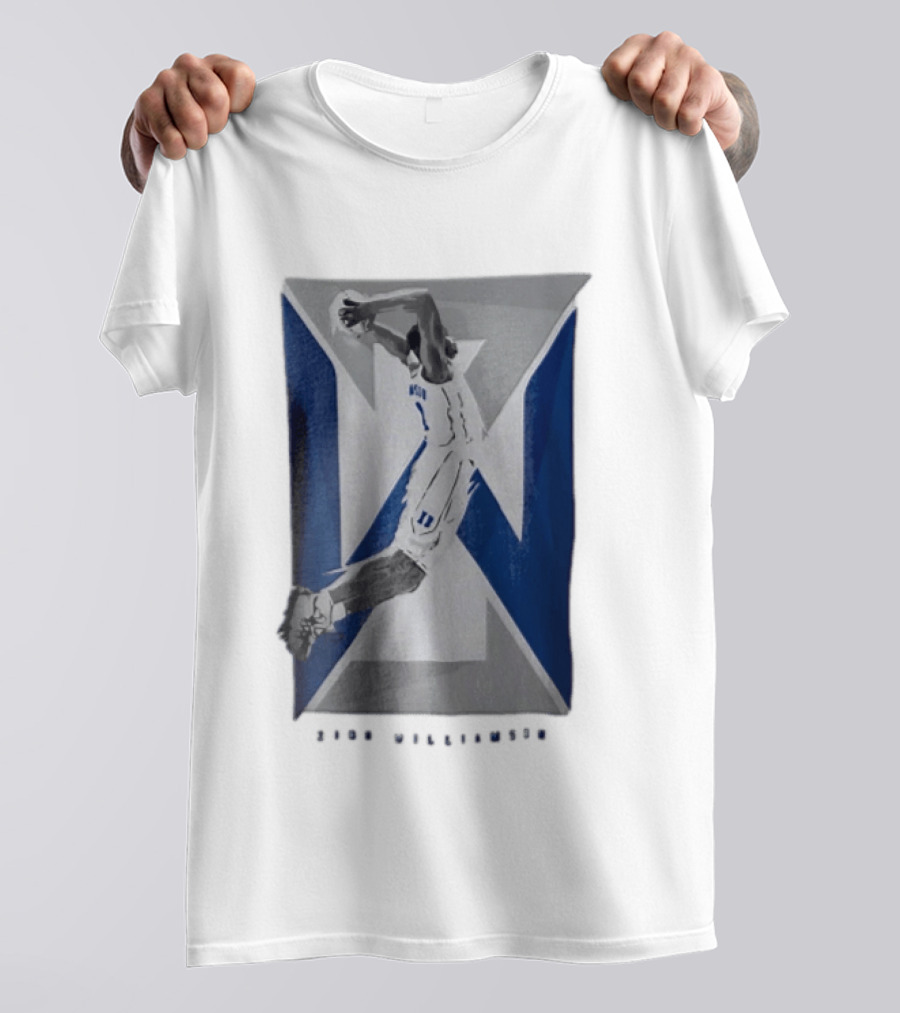 Duke Blue Devils NCAA Zion Williamson Basketball Player Dunking Geometric Number 1 T-Shirt