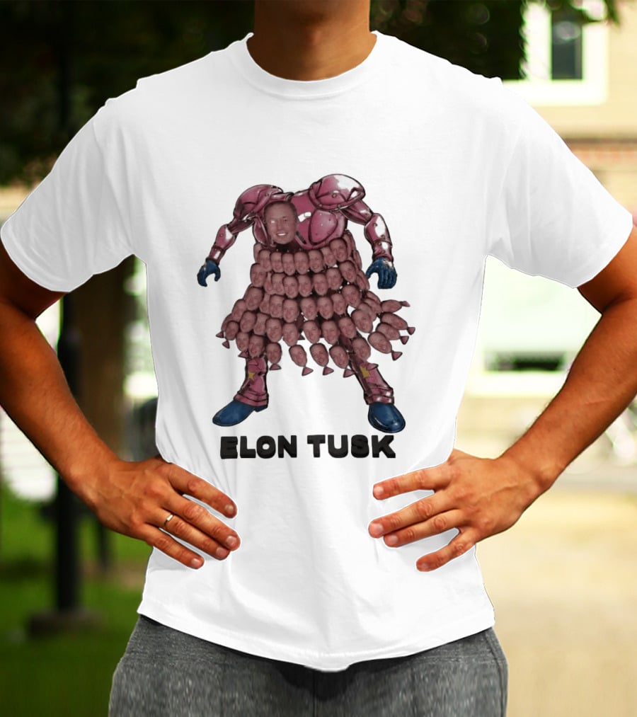 Elon Tusk Bootleg Collage Meme Unique Robot Face Fusion T-Shirt
