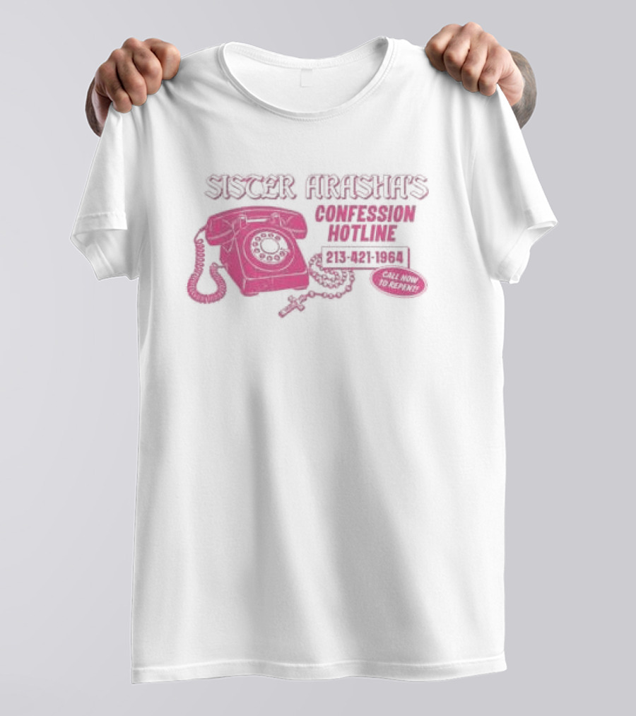 Sister Arasha Confession Hotline Fesspool Shop Pink Crop Tank T-Shirt