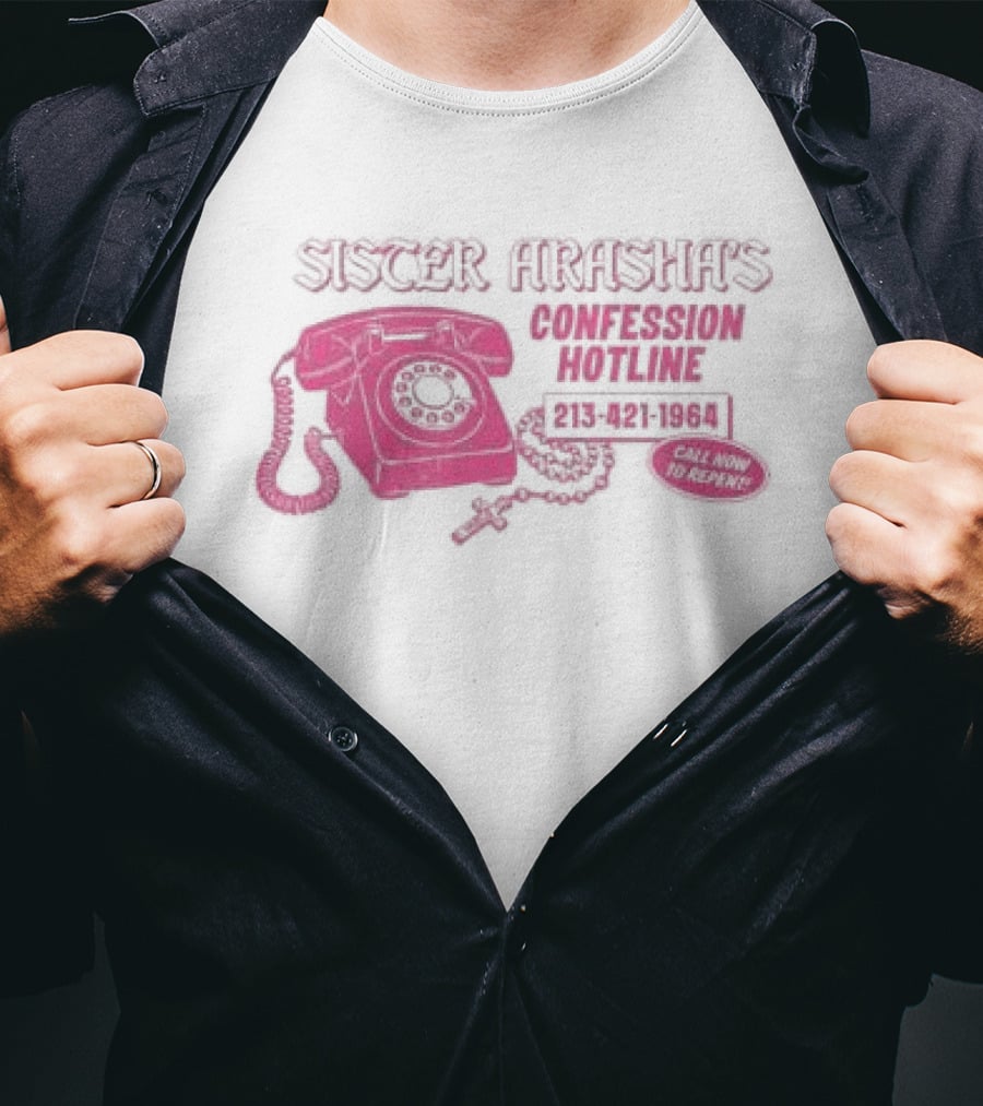 Sister Arasha Confession Hotline Fesspool Shop Pink Crop Tank T-Shirt