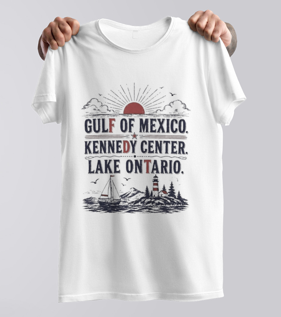 Gulf Of Mexico Kennedy Center Lake Ontario Scenic Nautical Landscape T-Shirt
