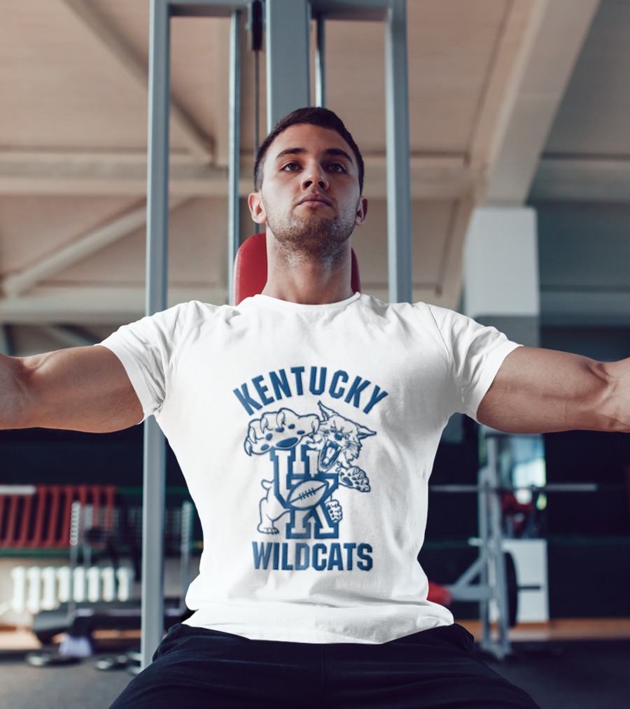 Kentucky Wildcats Roaring Big Paw Monogram UK Football T-Shirt