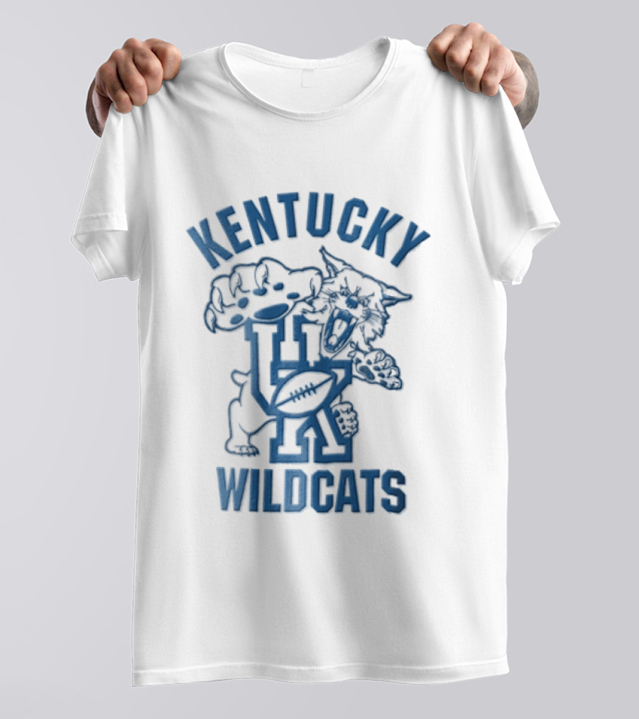 Kentucky Wildcats Roaring Big Paw Monogram UK Football T-Shirt