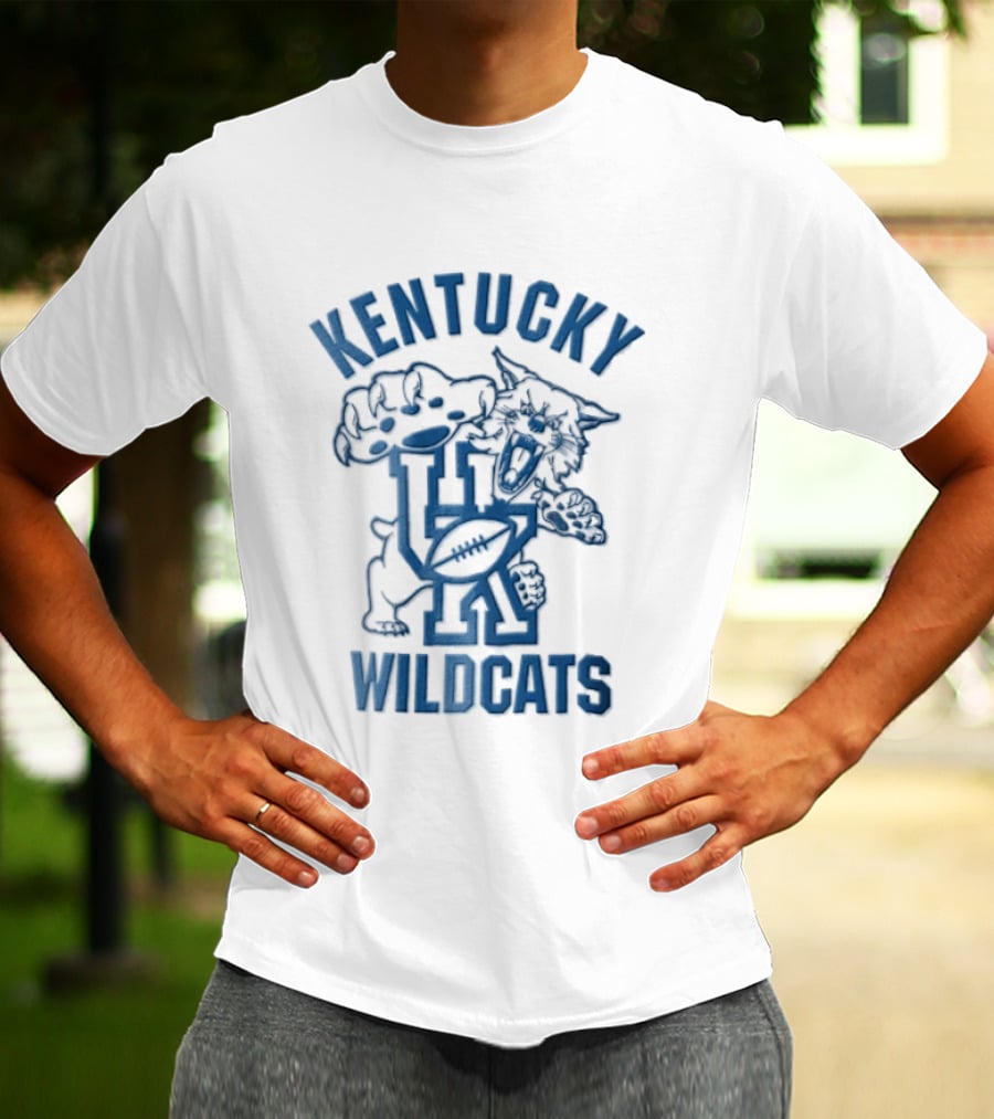Kentucky Wildcats Roaring Big Paw Monogram UK Football T-Shirt