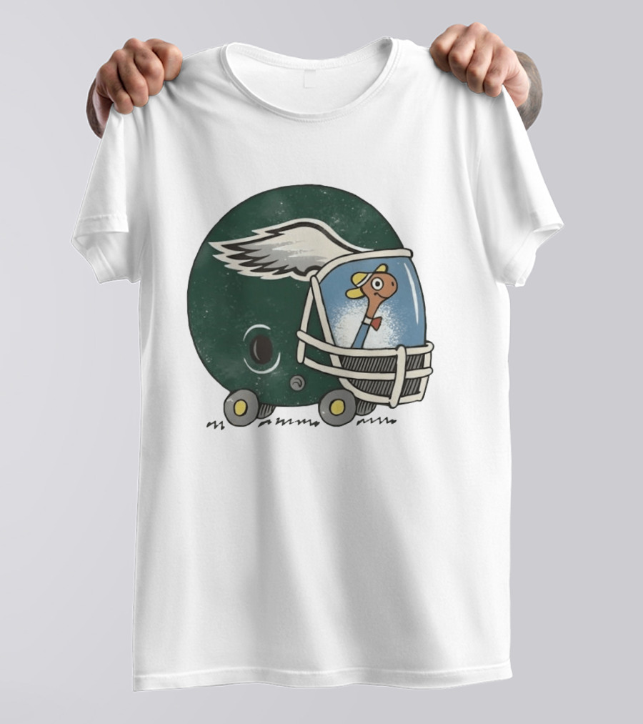 Philadelphia Eagles Worm Inside Football Helmet Sports Humor T-Shirt