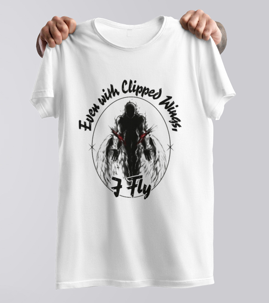 Even With Clipped Wings I Fly Dark Silhouette And Red Eyes T-Shirt
