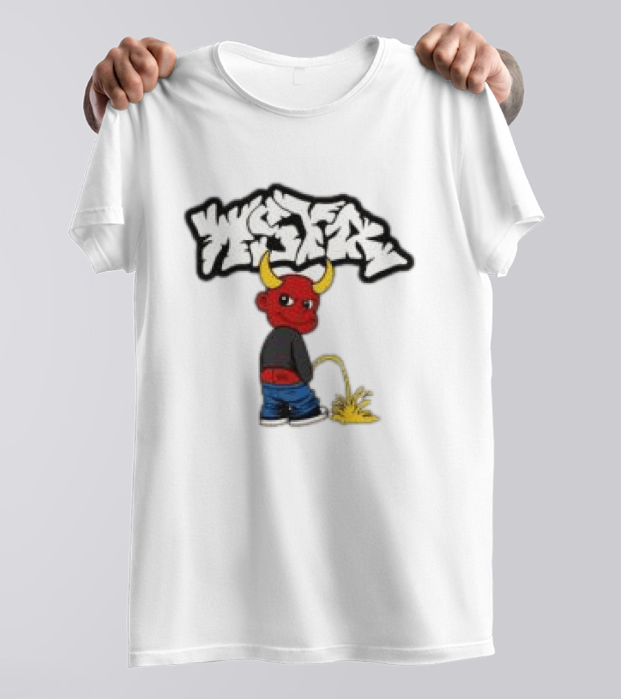 Wstr Store Wstr Devil Graffiti Red Devil Cartoon T-Shirt
