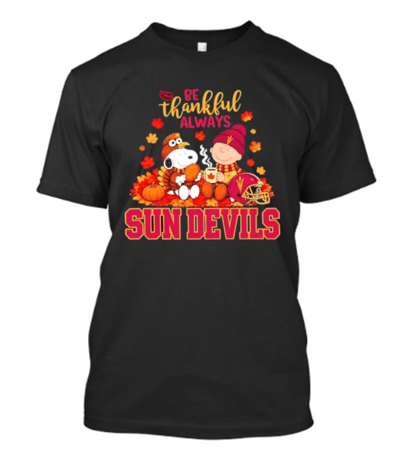 Be Thankful Always Snoopy And Charlie Brown With Sun Devils Fans T-Shirt