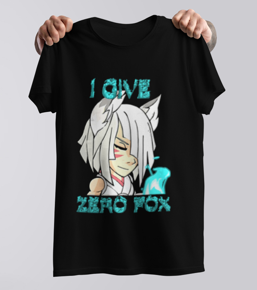 I Give Zero Fox White Hair Kitsune Blue Flame T-Shirt
