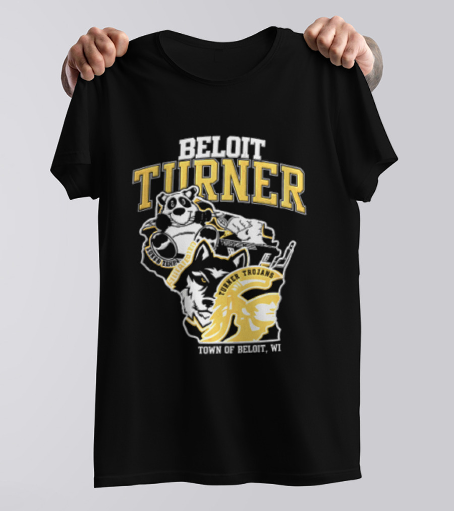 Beloit Turner Trojans Wisconsin Mascots Wolf Trojan Town Of Beloit WI T-Shirt