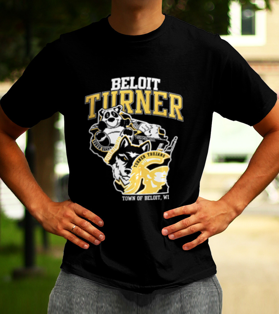 Beloit Turner Trojans Wisconsin Mascots Wolf Trojan Town Of Beloit WI T-Shirt
