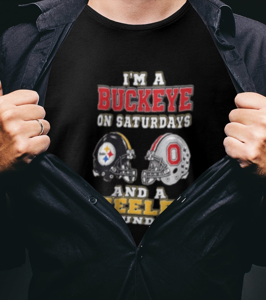 Ohio State Buckeye Saturdays Pittsburgh Steeler Sundays Fan T-Shirt