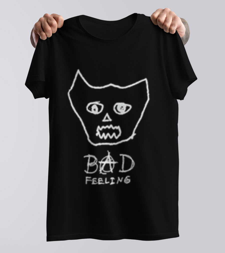 Jagwar Twin Bad Feeling Cat Face Drawing T-Shirt