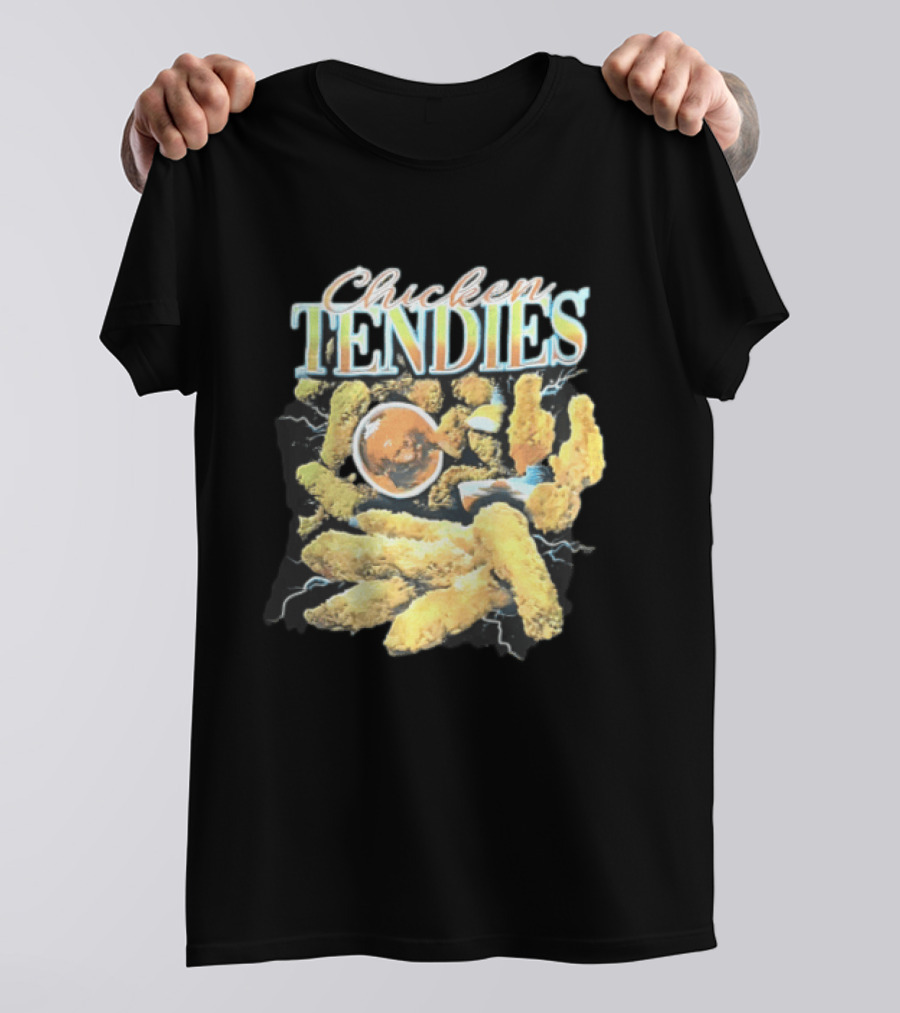 Chicken Tendies Fried Tenders Dipping Sauce Lightning Bolts T-Shirt